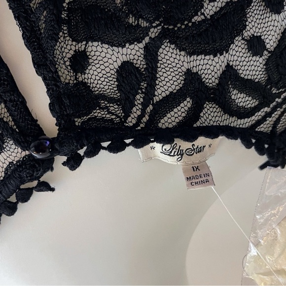 Lily Star Black Lace Whimsy Goth Dress Wedding Fall Gilmore Girls Look Academia - Picture 3 of 4